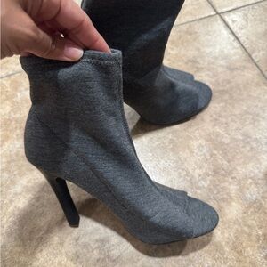 Gray High Heel Women's Ankle Shoes
